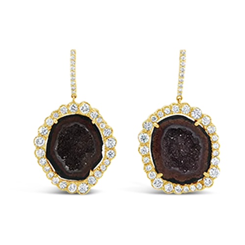 Geode & Diamond Earrings