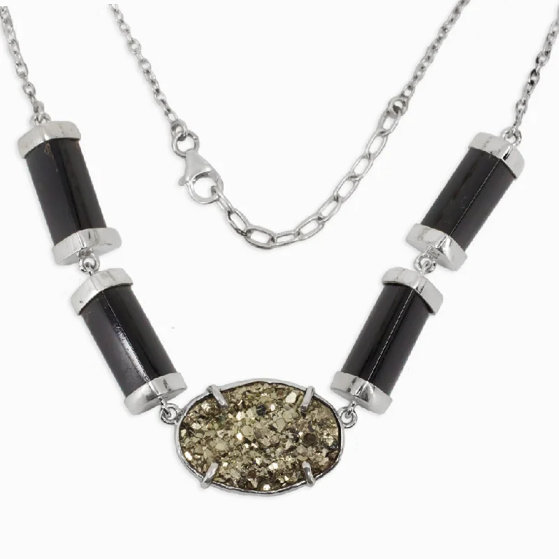 Pyrite and Black Tourmaline Necklace