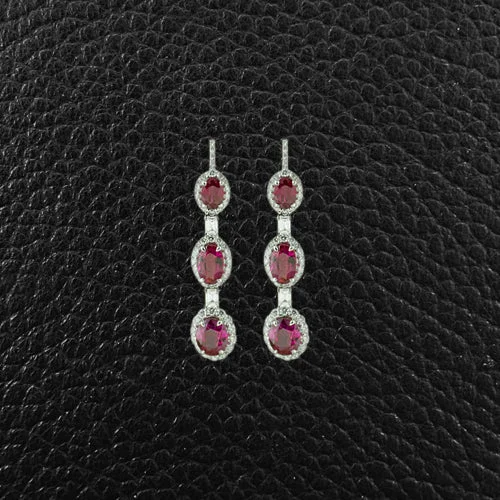 Ruby & Diamond Dangle Earrings