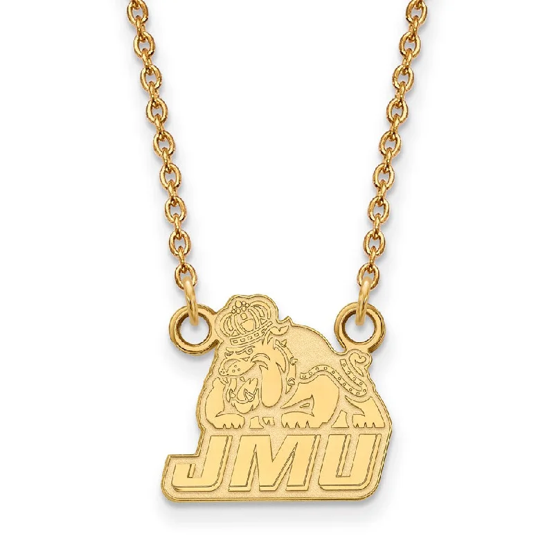 14k Gold Plated Silver James Madison U Small Pendant Necklace