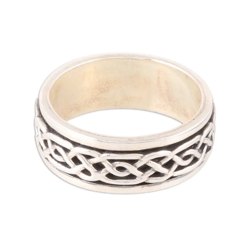 NOVICA Celtic Illusion, Sterling silver spinner ring