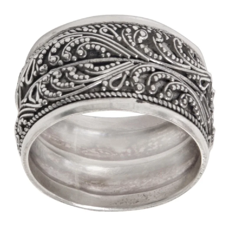 Handmade Sterling Silver 'Strand of Nature' Ring (Indonesia)