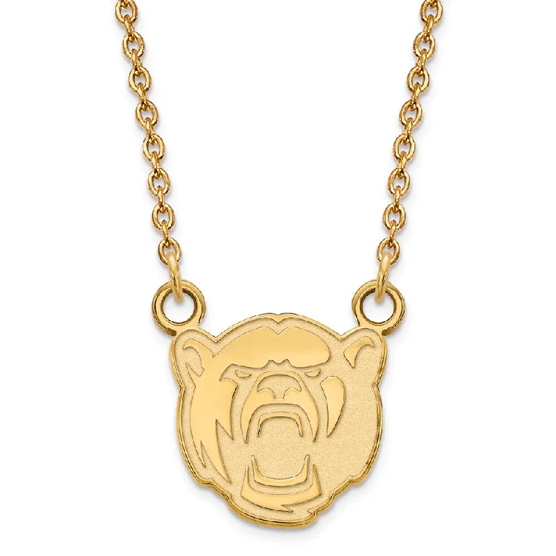 14k Gold Plated Silver Baylor U Small Pendant Necklace