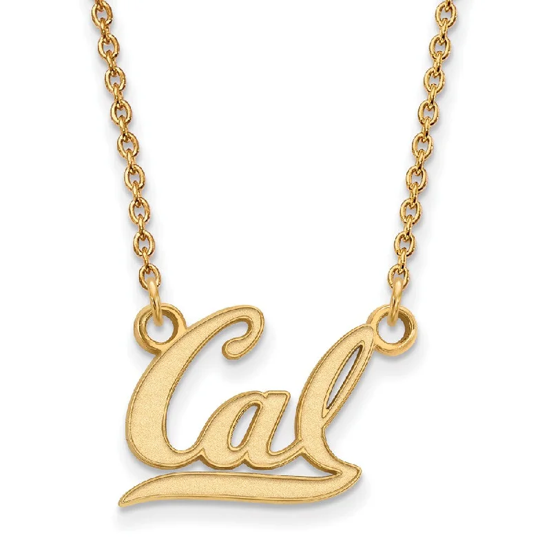 14k Gold Plated Silver California Berkeley Small 'Cal' Charm Necklace