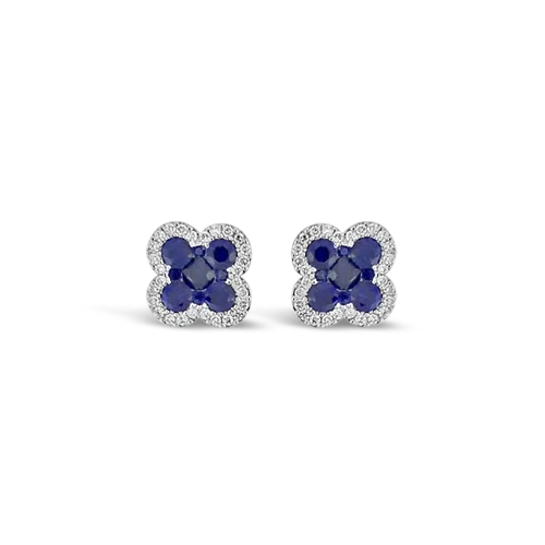 Sapphire & Diamond Clover Earrings