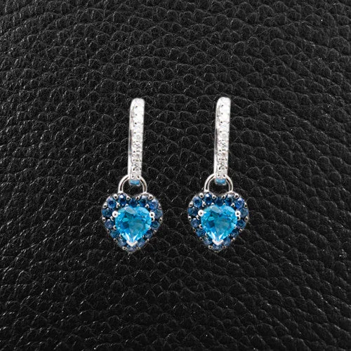 Blue Topaz & Sapphire Earrings