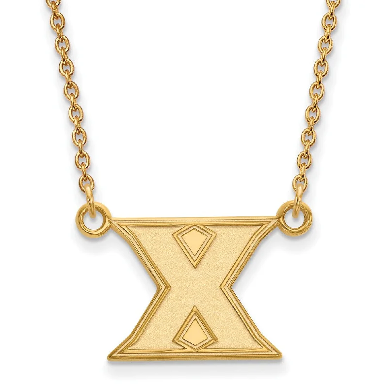 14k Gold Plated Silver Xavier U Small Initial X Pendant Necklace