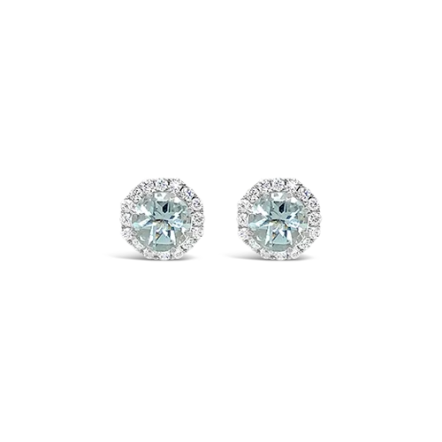 Aquamarine & Diamond Earrings