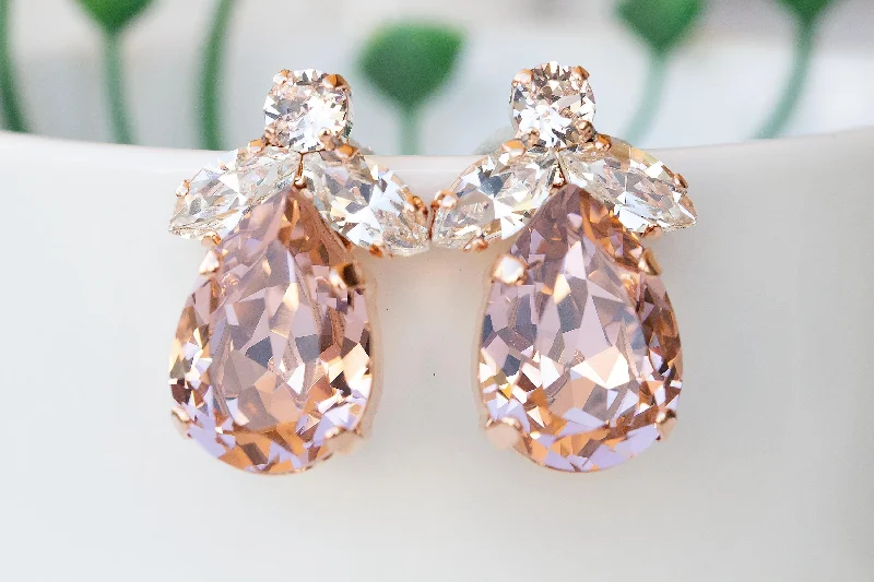 MORGANITE CRYSTALS EARRINGS