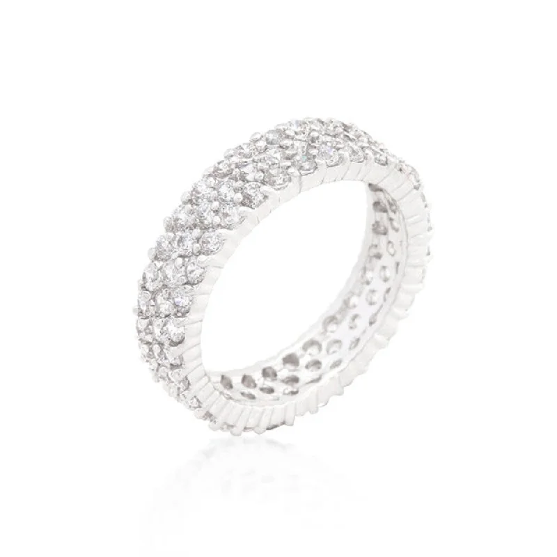 Pave Cubic Zirconia Eternity Ring For Women