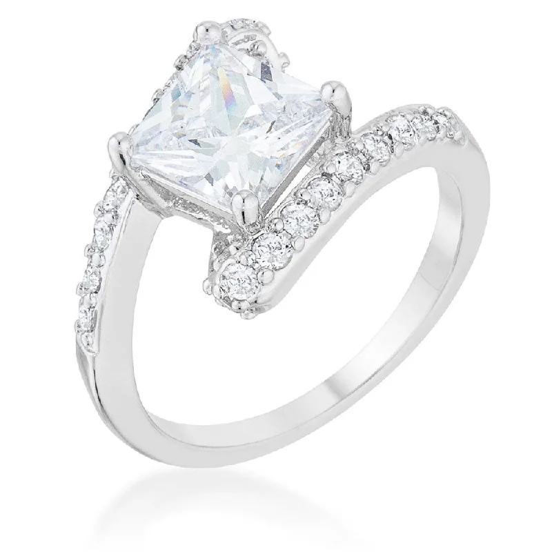 Caroline 2.3Ct Cz Rhodium Statement Ring