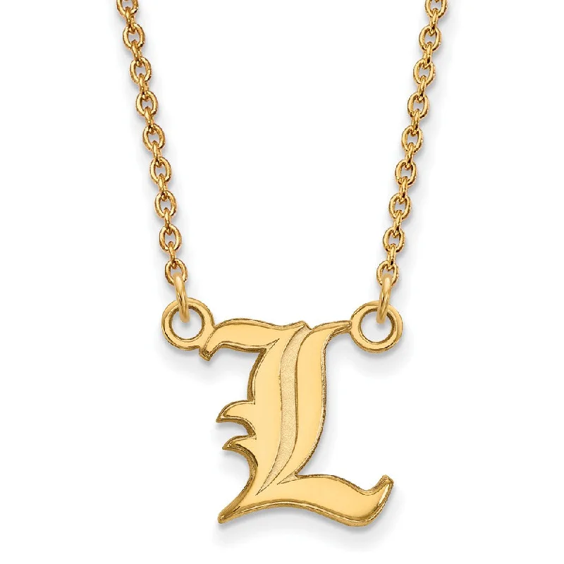 14k Gold Plated Silver U of Louisville Small Script 'L' Necklace