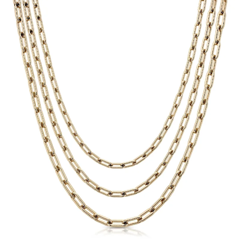 Triple Medium Link Chain Necklace