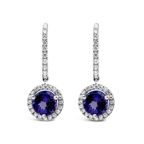 Tanzanite & Diamond Dangle Earrings