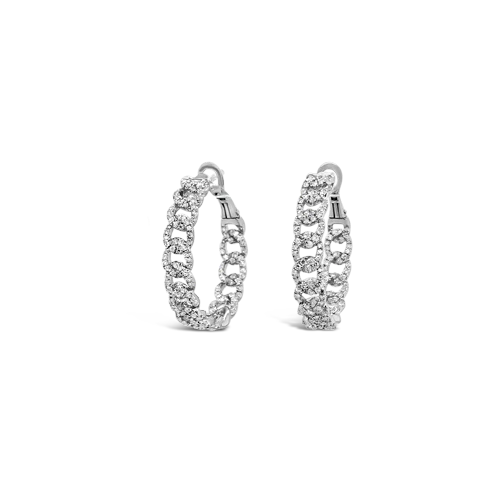 Diamond Link Hoop Earrings