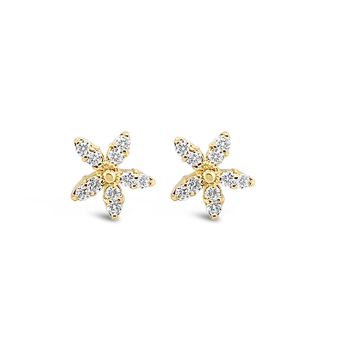 Diamond Flower Earrings