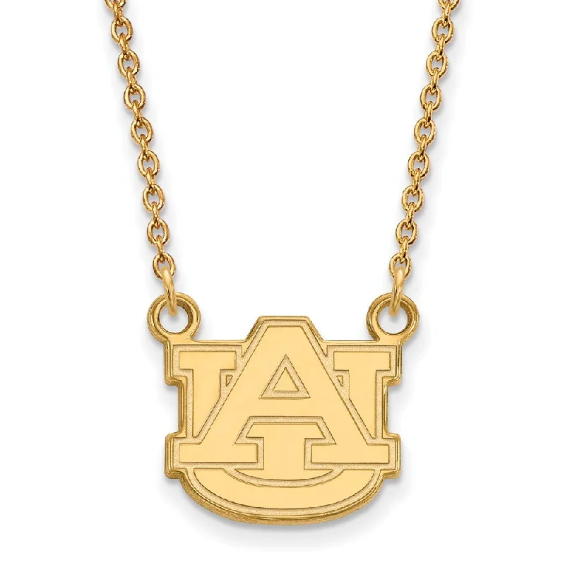 14k Gold Plated Silver Auburn U Small 'AU' Pendant Necklace