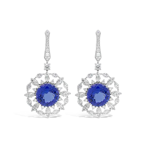 Tanzanite & Diamond Dangle Earrings