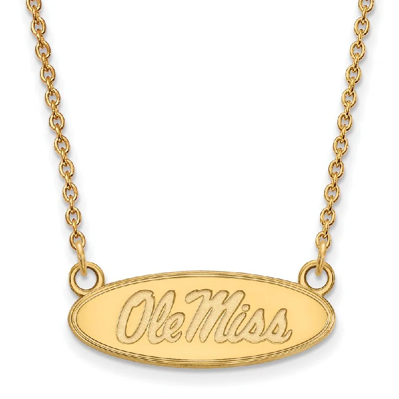 14k Gold Plated Silver U of Mississippi Sm Ole Miss Necklace