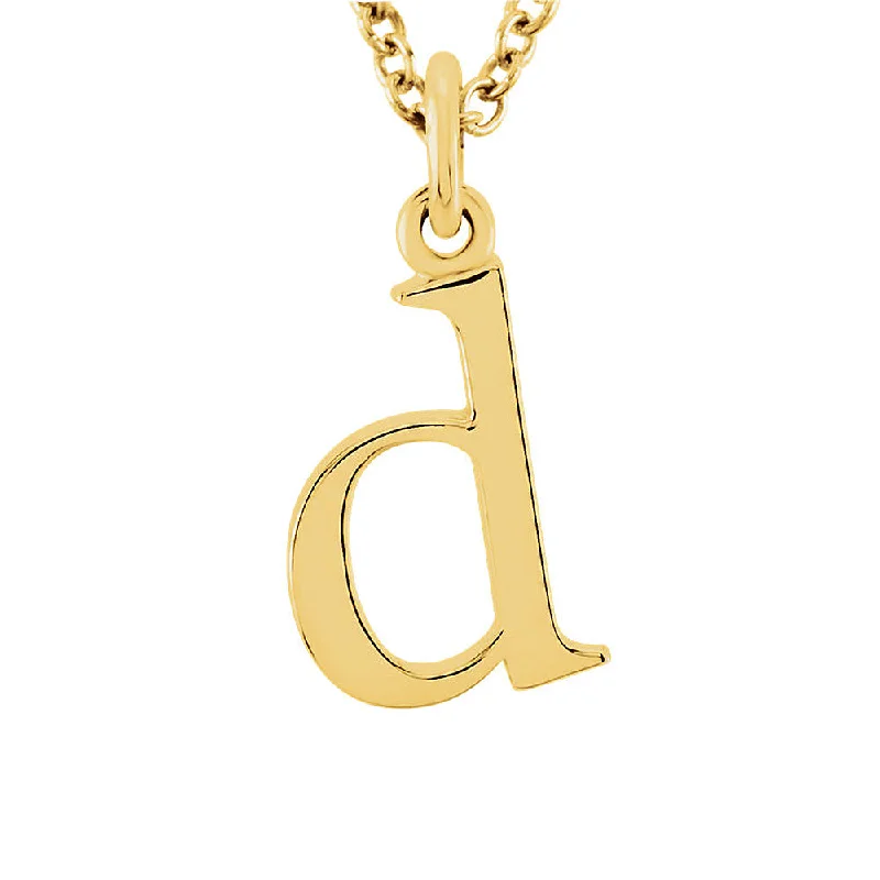 The Abbey Lower Case Initial 'd' Necklace in 14k Yellow Gold, 16 Inch