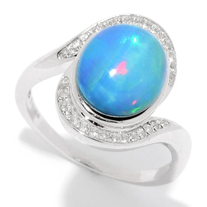 925 Sterling Silver Ethiopian Opal Doublet Ring