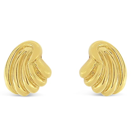 Gold Wave Estate Earrings