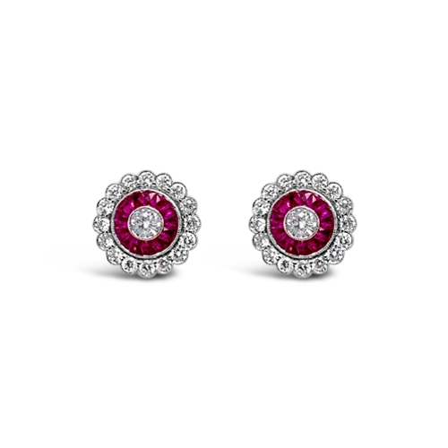 Pink Sapphire & Diamond Earrings