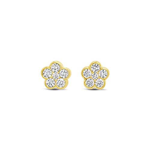 Diamond Flower Earrings