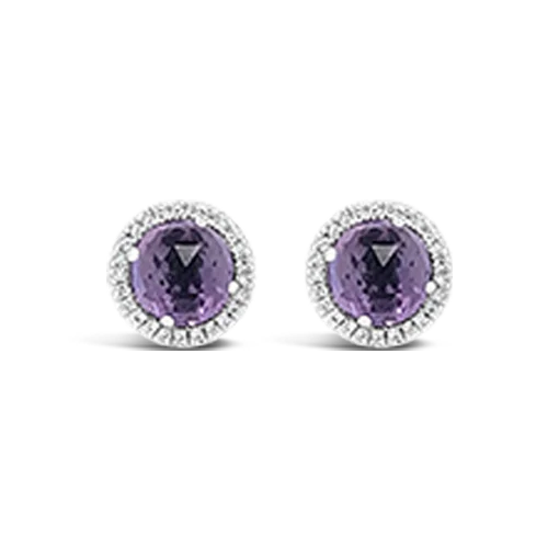 Amethyst & Diamond Earrings