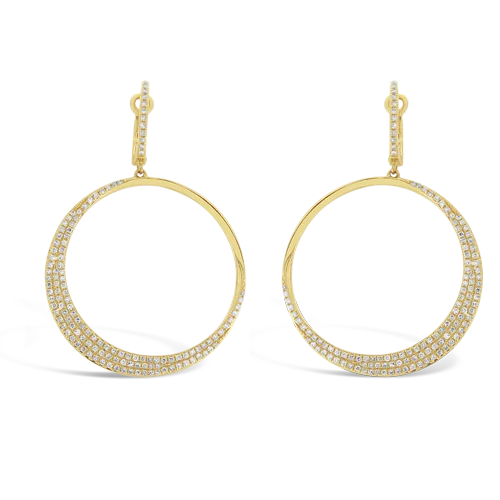 Gold & Diamond Circle Earrings