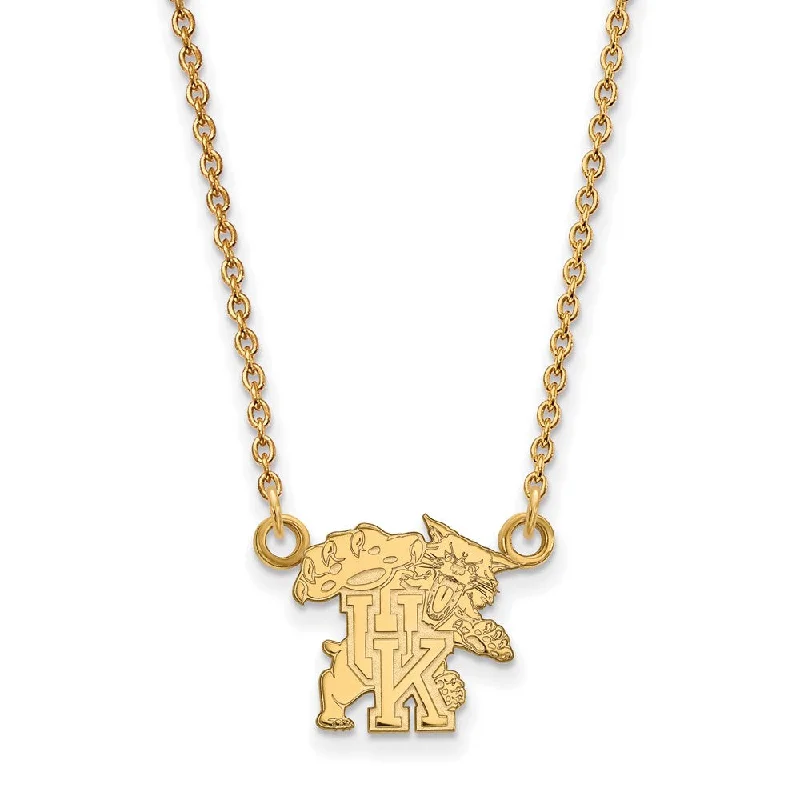 14k Gold Plated Silver U of Kentucky Sm Wildcats UK Necklace