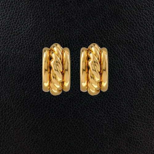 Twist & Smooth Hoop Estate Earrings