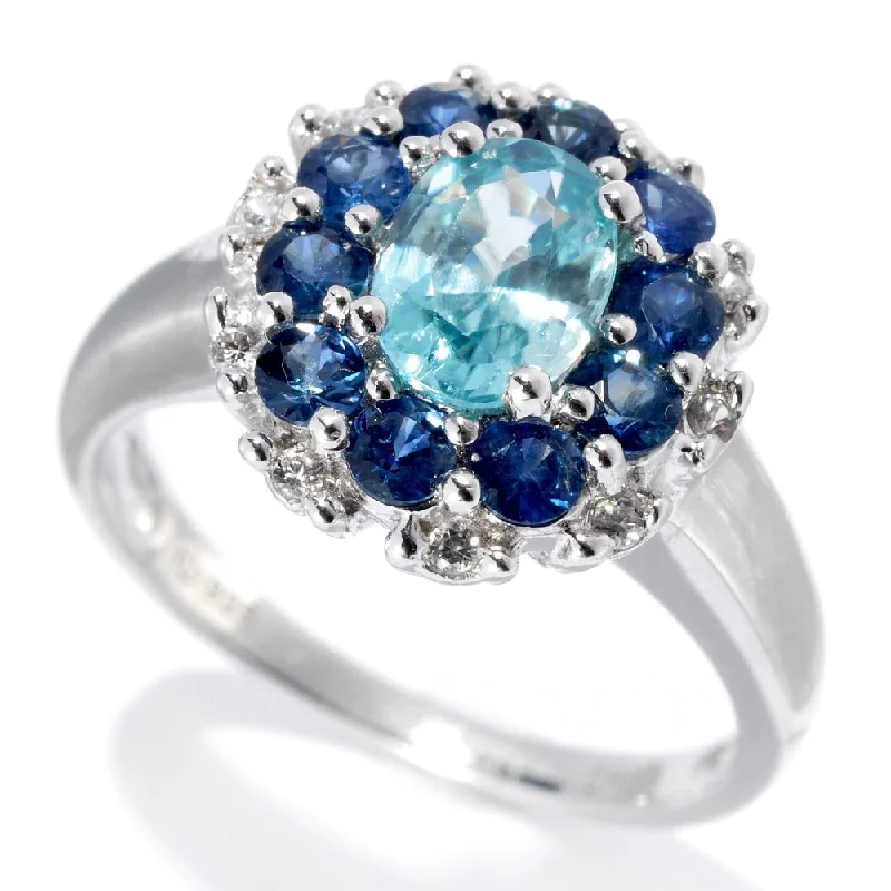 Sterling Silver 2.63ctw Blue Zircon Ring