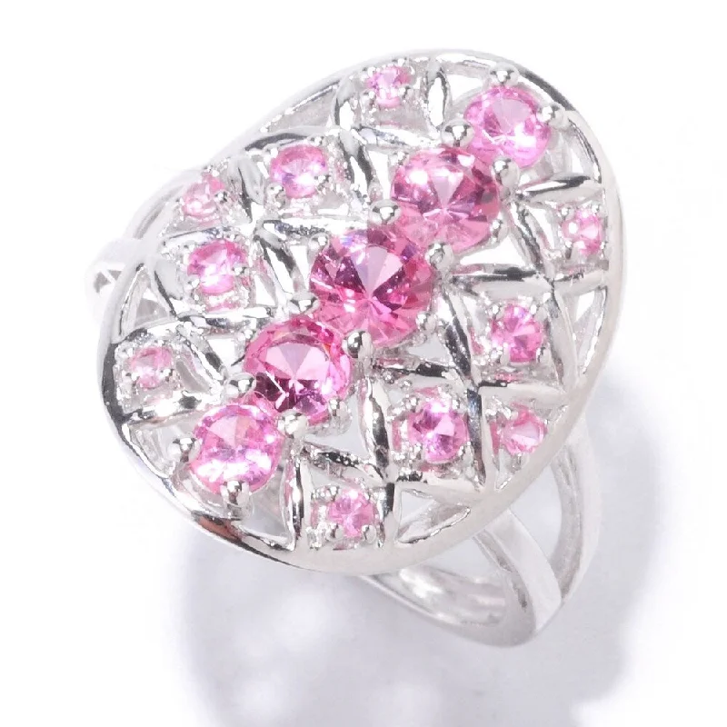 925 Sterling Silver Pink Spinel Ring