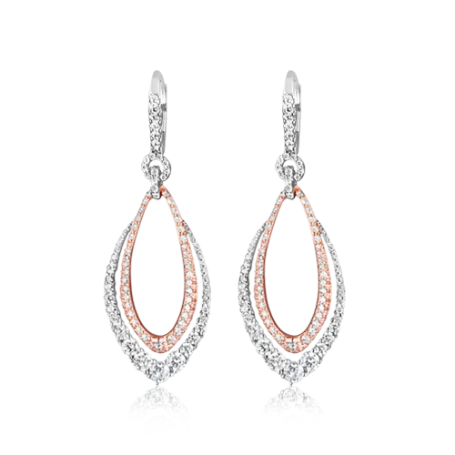 Diamond Openwork Dangle Earrings