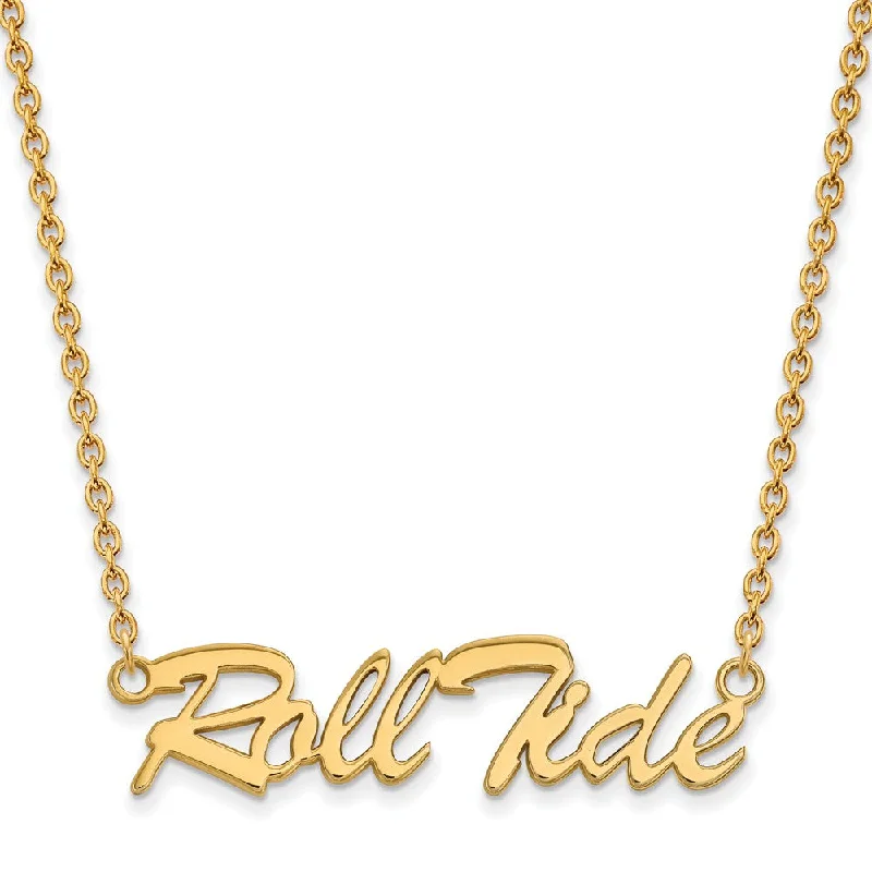 14k Gold Plated Silver U of Alabama Medium Script Necklace