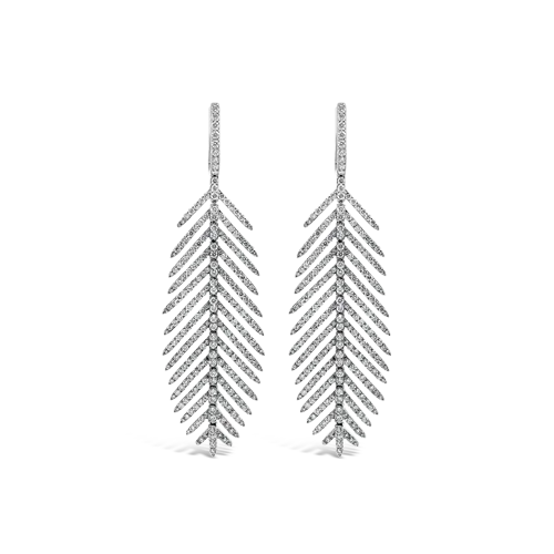 Diamond Feather Earrings