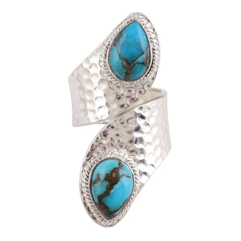 NOVICA Dreamy Duo, Sterling silver wrap ring