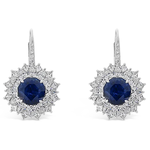 Sapphire & Diamond Dangle Earrings