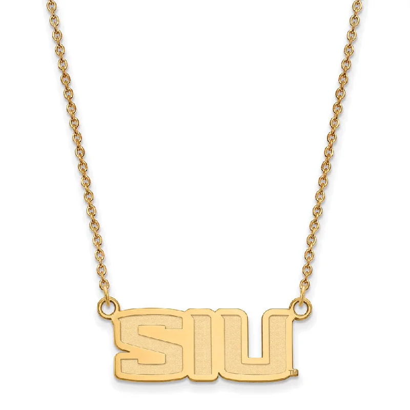 14k Gold Plated Silver Southern Illinois U Small Pendant Necklace