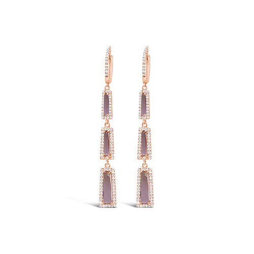 Amethyst & Diamond Dangle Earrings