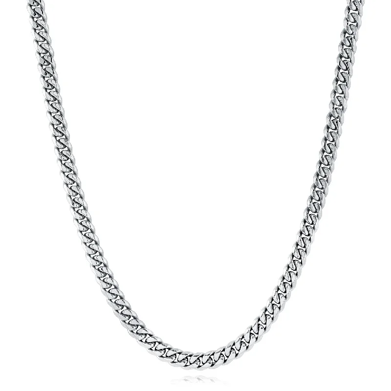 Stainless Steel Matte Curb Chain Men's Necklace