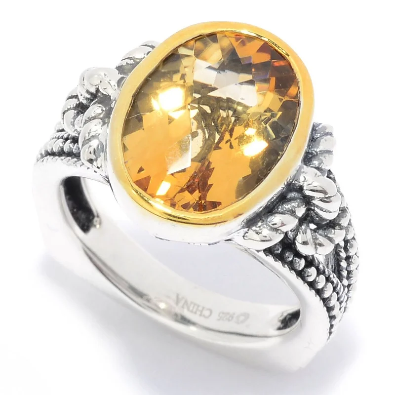 925 Sterling Silver Citrine Gemstone Solitaire Ring