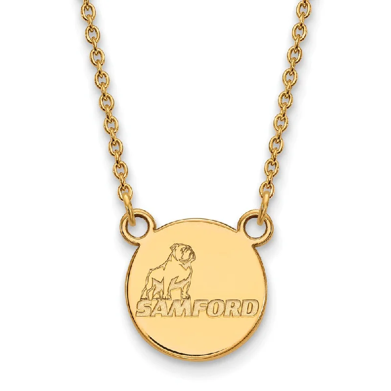 14k Gold Plated Silver Samford U Small Pendant Necklace