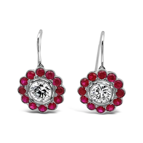 Ruby & Diamond Earrings