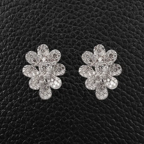 Diamond Flower Earrings