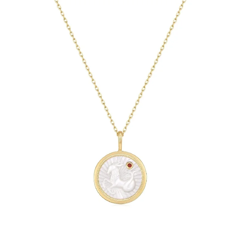 Zodiac Capricorn Mother Of Pearl Necklace