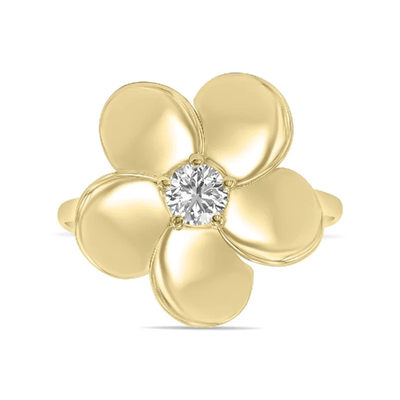 Marquee 1/3 CTW Lab Grown Diamond Flower Ring in 10K Yellow Gold (F-G Color, VS1- VS2 Clarity)