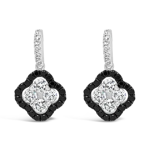 Black & White Diamond Dangle Earrings