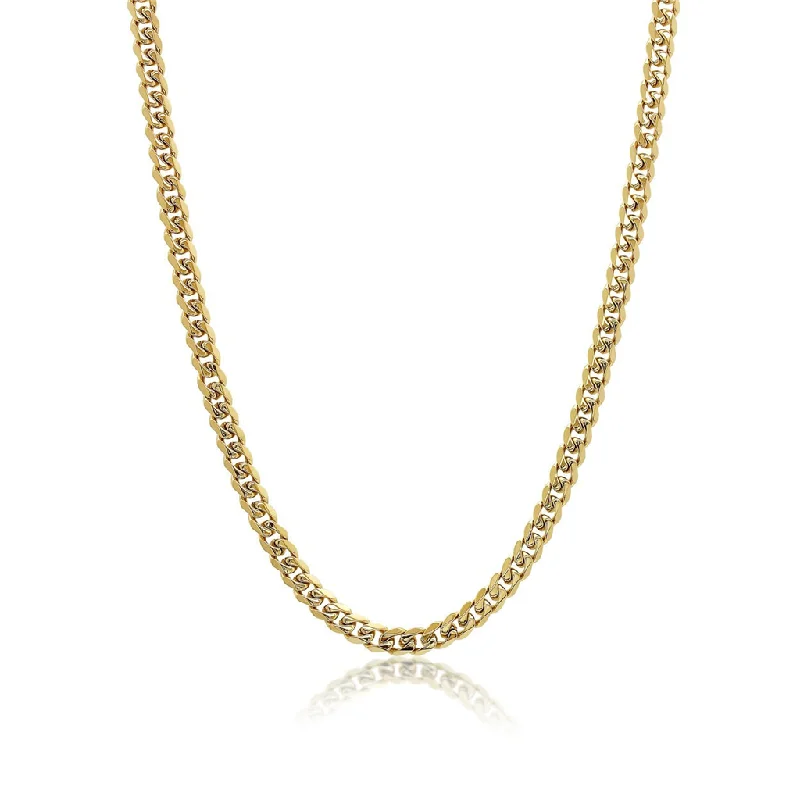 Stainless Steel IP Gold Adjustable Curb Chain Men's Necklace